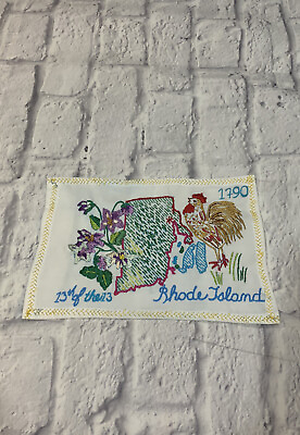 #ad Vintage Embroidery Rhode Island State $20.00