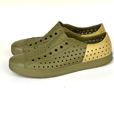 #ad Native Jefferson Unisex Army Green Beige Slip On Water Shoes Mens 8 Womens 10 $28.00
