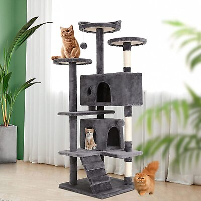 #ad 54quot; Cat Tree Tower Condo Bed Furniture Scratching Post Pet Tree Kitty Play House $61.99