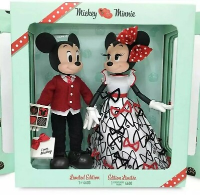 #ad NEW Disney Mickey Mouse amp; Minnie Mouse Limited Edition Valentine#x27;s Day Doll Set $104.99