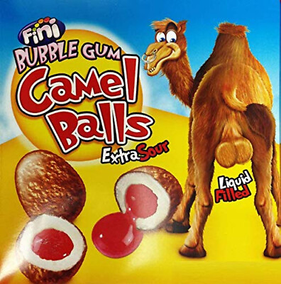 #ad Fini Camel Balls Bubble Gum Balls 24 Pack Extra Sour Liquid Filled $11.88
