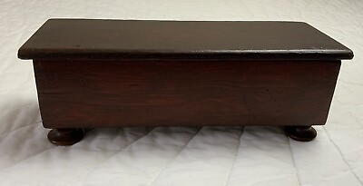 #ad Vintage Primitive Wood Box Rectangle Dark Brown 4 Feet $24.50