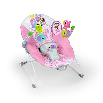#ad Pink Paradise Portable Baby Bouncer with Vibrating Infant Seat and Toy Bar ... $42.84