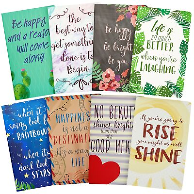 #ad Set of 8 Inspirational Notebooks 5x8 Bulk Journals with Motivational Quotes $15.69