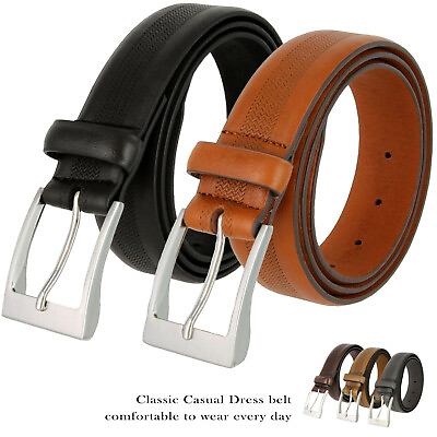 #ad Belts For Men Classic Casual Dress Belt Genuine Leather Belt 1 3 8quot; 35mm Wide $14.50