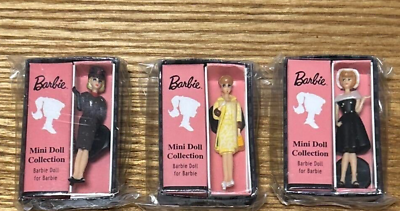#ad Bandai Barbie Mini Doll Collection 3 set 2003 Rare $69.99