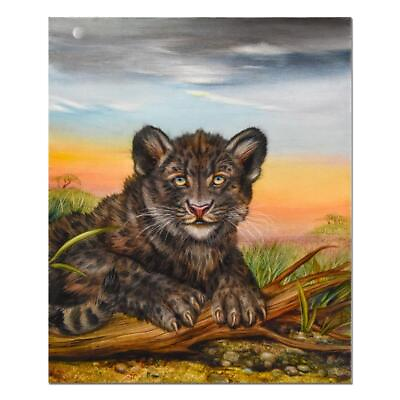 #ad Martin Katon quot;Black Leopard Cubquot; Original Oil Painting on Canvas Hand Signed $750.00