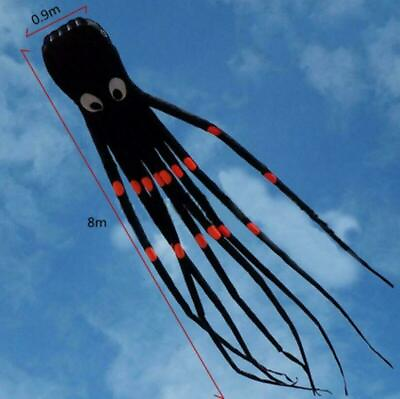 #ad 26ft 8m 3D Huge Octopus Power Sport Soft Parafoil Kite Outdoor Toy Single Line $48.21