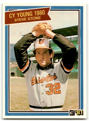 #ad 1981 DONRUSS CY YOUNG 1980 STEVE STONE BALTIMORE ORIOLES #591 $3.50