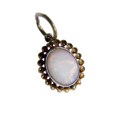 #ad 9ct Gold Natural Opal Pendant GBP 123.25