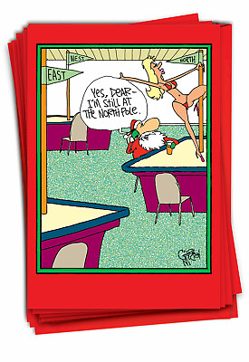 #ad 12 Funny Merry Christmas Cards Bulk 1 Design 12 Cards North Pole $21.95