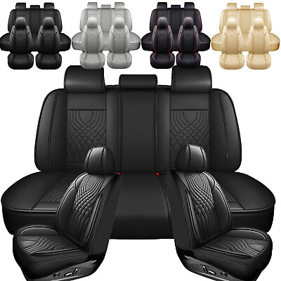 #ad For Chevrolet Chevy Auto Car Leather Seat Covers 5 Seats Full Set Padded Protect $88.90