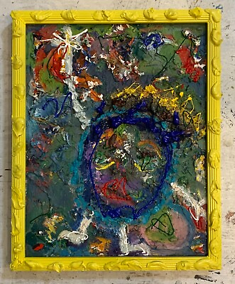 #ad Pandemic Boy Original Abstract Oil Painting Framed $360.00