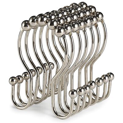#ad Goowin Shower Curtain Hooks 12 Pcs Shower Curtain Rings Stainless Steel Bru... $13.60