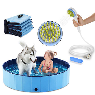 #ad Pet Dog Swim Pool Foldable Kids Collapsible Bathing Tub Portable Outdoor S M L $56.99