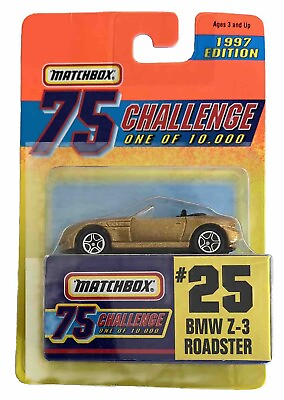 #ad Matchbox 1997 BMW Z 3 Roadster #25 Gold 75 Challenge Limited Edition B49 $4.99