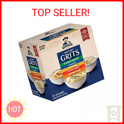 #ad Quaker Instant Grits 4 Flavor Variety Pack 0.98oz Packets44 Count Pack of 1 $13.99