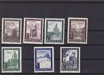 #ad AUSTRIA 1947 Airmail Set Airplanes over Buildings MINT NH $9.90