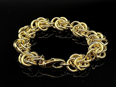 #ad 18K Yellow Gold Over Sterling Silver 925 Love Knot Link Bracelet 7.5quot; $269.00