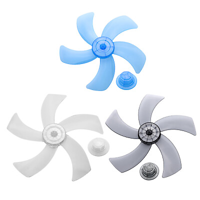 #ad Universal 5 Leaves Electric Fan Blades w Nut Cover for 16 18 Inch Household Fan $11.52