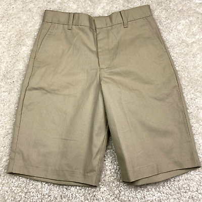 #ad George Boys School Uniform Shorts Sz 8 Khaki Flat Front Adjustable Waist NWOT $2.03