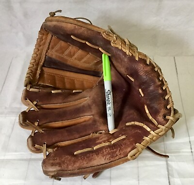 Vtg Spalding Baseball Glove 2 Tone Leather Left Hand LHT Autograph Model 42 3132 $20.99