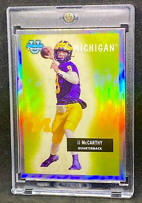 #ad JJ McCarthy RARE ROOKIE RC REFRACTOR INVESTMENT CARD SSP BOWMAN CHROME MINT $29.69