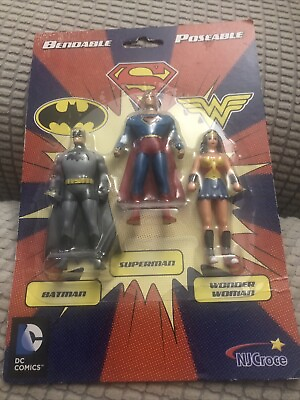 #ad Justice League Batman Superman Wonder Woman Posable Action figures DC Comics New $19.99