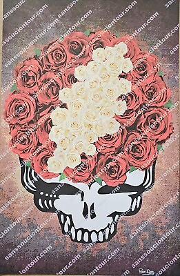 #ad Grateful Dead Steal Your Face Roses 11quot;x17quot; signed lot print Free Shipping $30.00