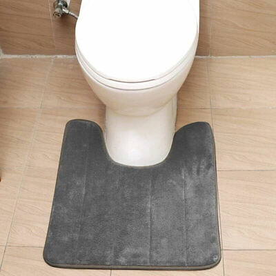 #ad Toilet Floor Mat Washable Bath Coral Fleece Anti Slip Pedestal Pad Rug Home Soft $12.87