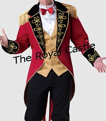 #ad New Red Ringmaster Costume Merry Christmas Gothic Greatest Showman Wool Coat $349.97