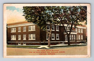 #ad Hastings NE Nebraska The Foote Office Building Antique Vintage Postcard $6.99
