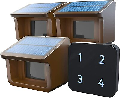 #ad Htzsafe 1 2Mile Solar Wireless Driveway Alarm System 1 Receiver 3 Sensors $119.99