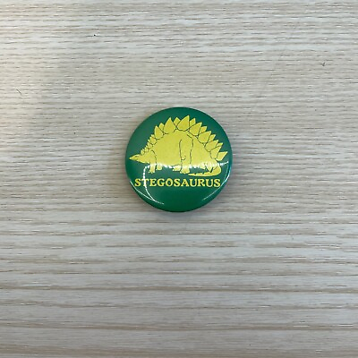 #ad Stegosaurus Dinosaur Green Yellow Circle Shape Outdoor Fashion Brooches Pins $9.99