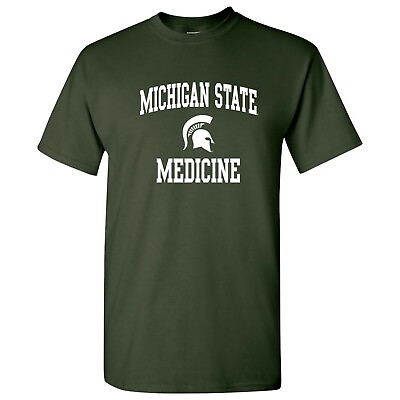 #ad Michigan State Spartans Arch Logo Medicine University T Shirt Forest $23.99