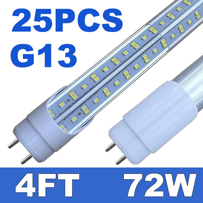 #ad 25Pack T8 4FT G13 Bi Pin Led Tube Light Bulbs 72W G13 4Foot Led Shop Light 6500K $229.00