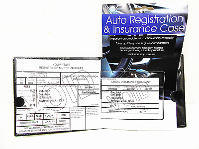 #ad Vehicle Registration amp; Insurance Holders Car Truck Auto Holder Document Black ID $6.49