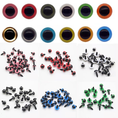 #ad 100PCS Animal Puppet Craft 6mm 24mm Plastic Safety Eyes for DIY Bear Doll Lot $13.99