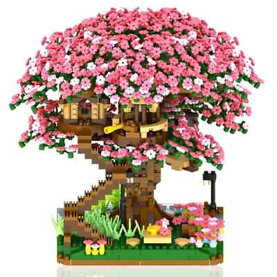#ad 2138 Piece Cherry Bonsai Tree DIY Craft Game Gift Building Blocks Set $29.97