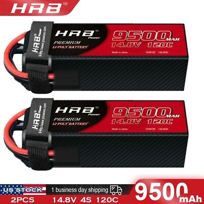 #ad 2x HRB 14.8V 4S 9500mAh LiPO Battery for RC Car Truck XRT X Maxx Maxx V2 $145.99