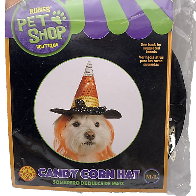 #ad Rubies Pet Shop Boutique Candy Corn Hat Hair Costume Dog Size Medium Large $11.50