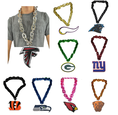 #ad New NFL Fan Chain Necklace PICK YOUR TEAM AND CHAIN COLOR BUY MORE AND SAVE $32.18
