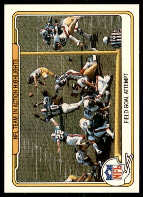 #ad 1982 Fleer NFL Team Action FIELD GOAL ATTEMPT . #87 $1.85