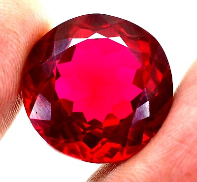 #ad ROUND 25 Ct NATURAL BURMA Pigeon Blood Red Ruby Unheated Loose Certified Gem $29.20