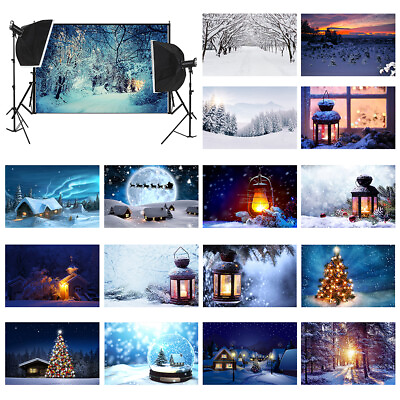 #ad Christmas Studio Photography Background Winter View Backdrop Props 5*3ft 7*5ft $11.63