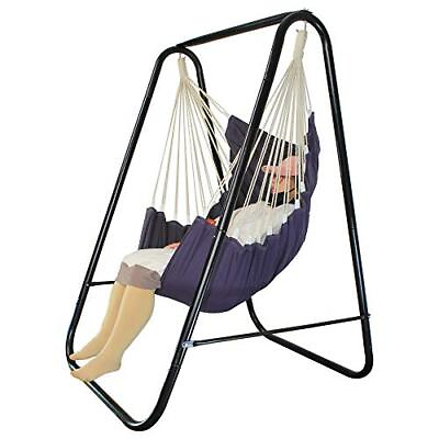 #ad Hammock Chair With Stand Hanging Padded Indoor Swingeasy To Assemble Study Max C $156.88