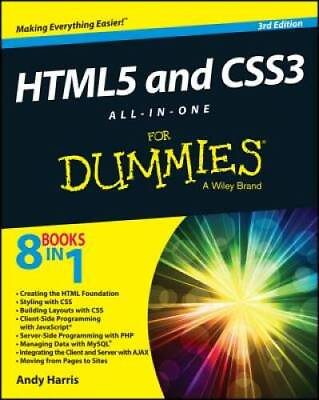 #ad HTML5 and CSS3 All in One For Dummies Paperback By Harris Andy ACCEPTABLE $6.05