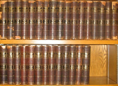 #ad LEATHER Set;LIBRARY LITERATURE 1896 MASSIVE ANTIQUARIAN Encyclopedia DAMAGED $1000.00
