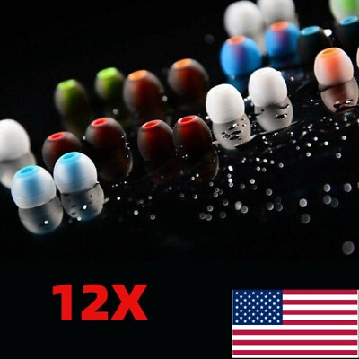 #ad 12 x Rubber Headphone Bud Gel Silicone Replacement Tips Earbuds In ear Earphone $1.73