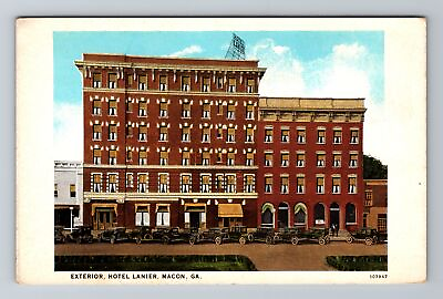 #ad Macon GA Georgia Hotel Lanier Period Cars Antique Vintage Souvenir Postcard $7.99